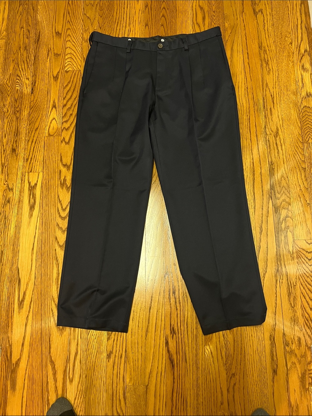 Haggar Men's Navy Pleated Dress Slacks
